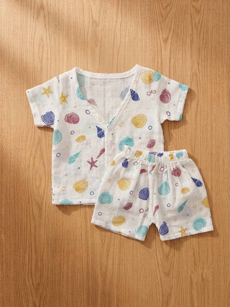 Kids' Seashell Print Summer Set