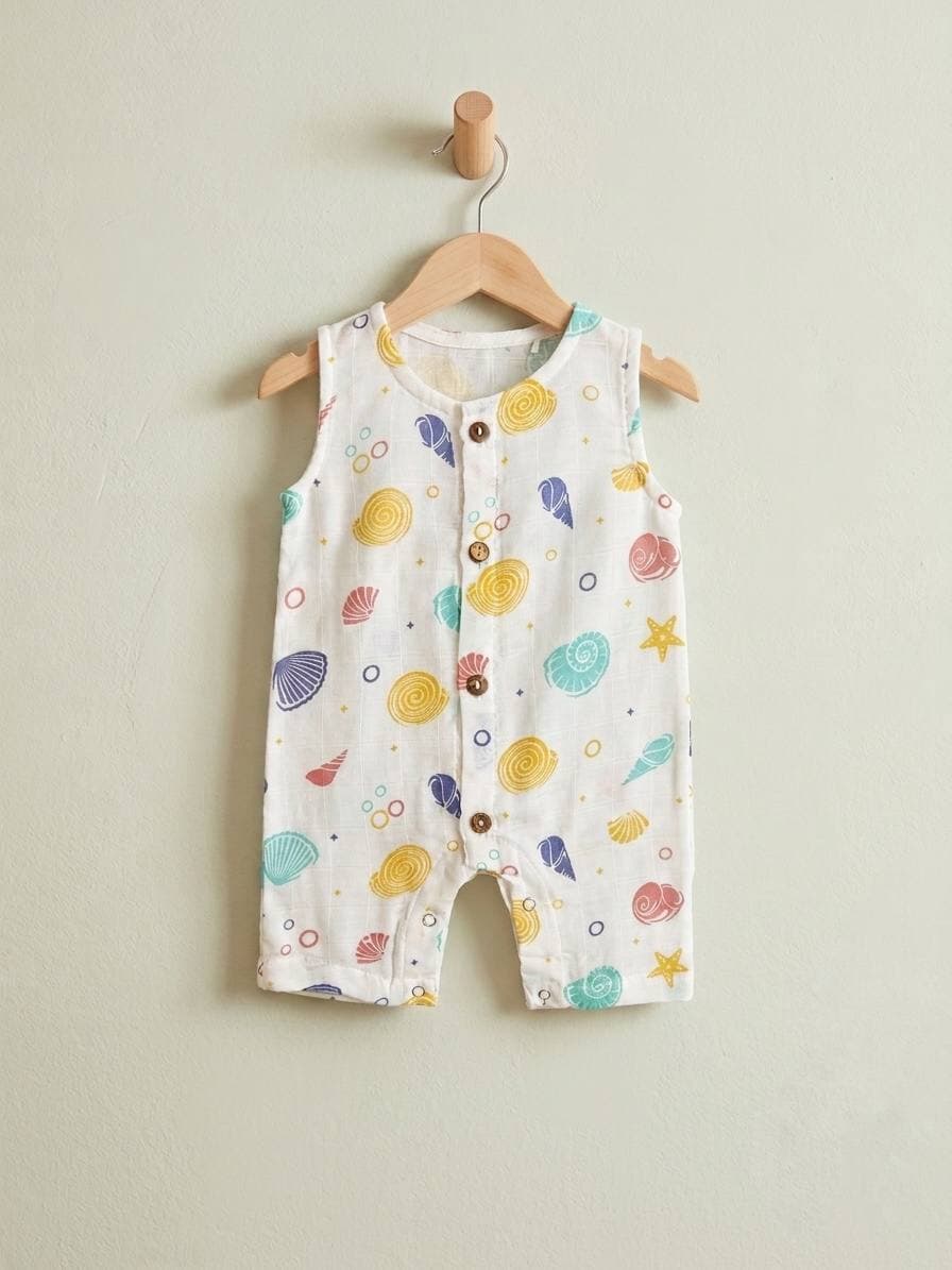 Seashell Print Baby Romper