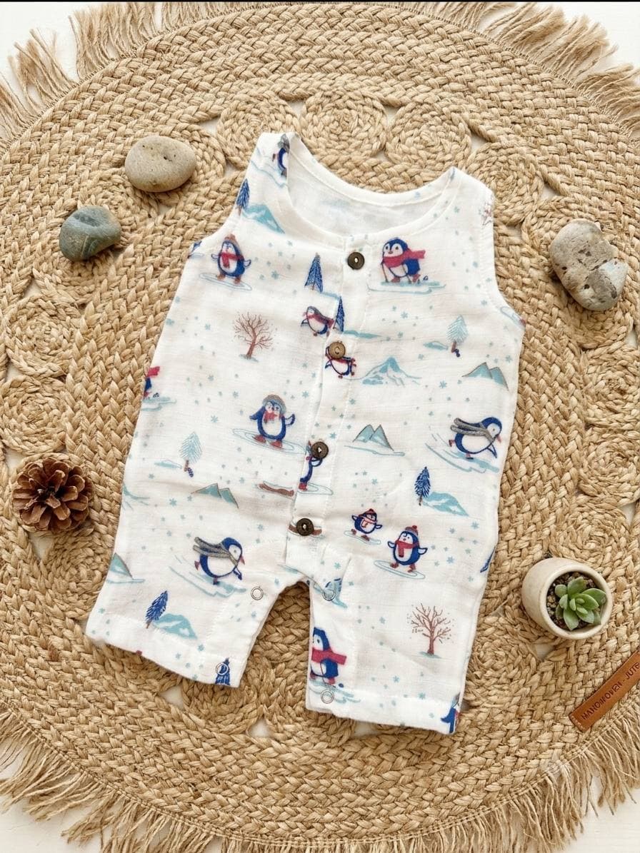 Penguin Print Baby Romper