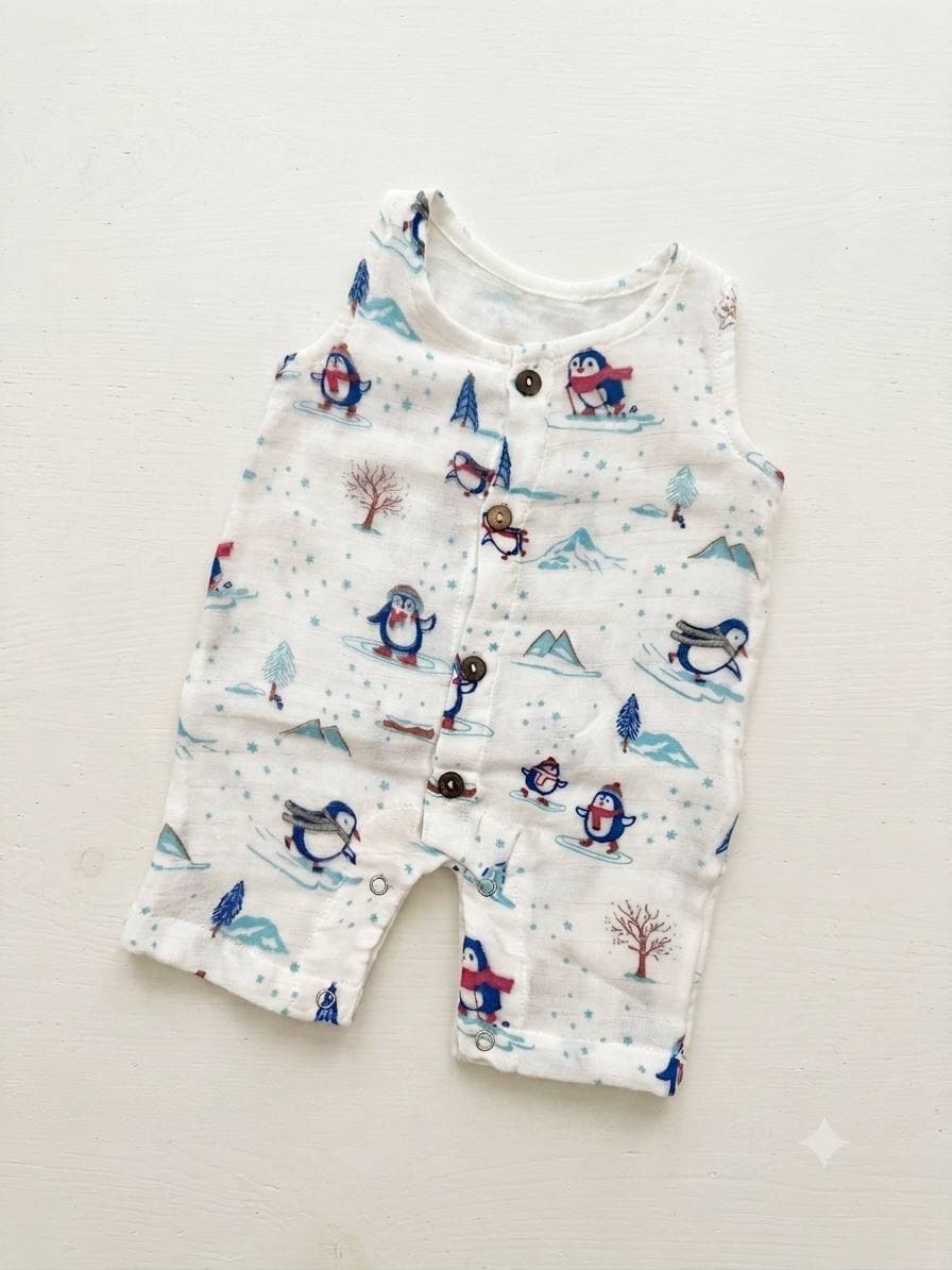 Penguin Print Baby Romper