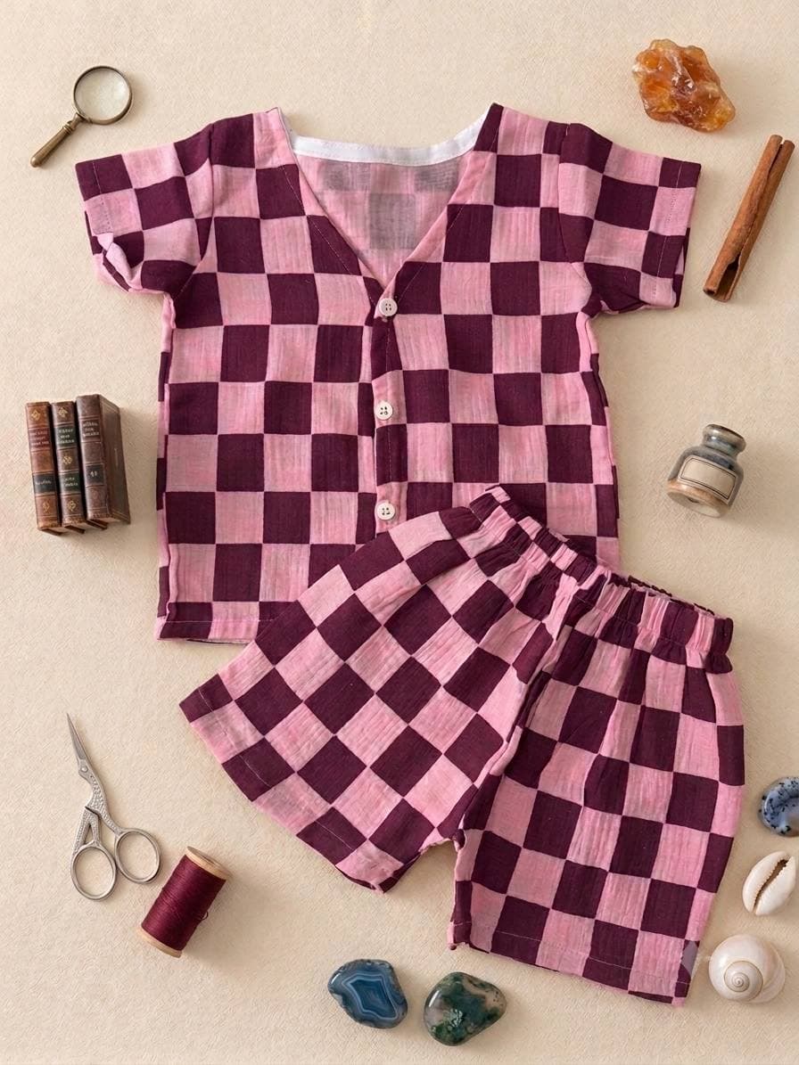 Kids' Checkered Summer Set